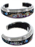 Multicolor Native American Village Design Silver Bracelet IS63264