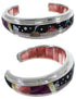 Silver Multicolor Native American Mesa Design Cuff Bracelet IS63307