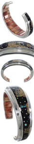 Silver Native American Mesa Design Multicolor Bracelet IS63336
