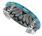 Southwest Turquoise Inlay Water Wave Silver Cuff Bracelet MX27276