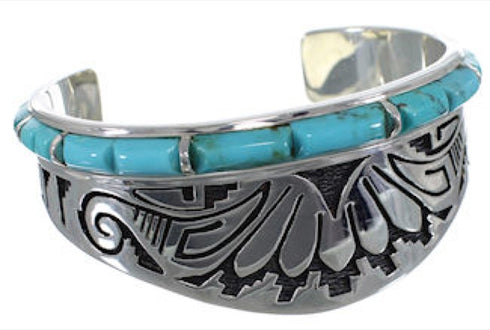 Southwest Turquoise Jewelry Water Wave Silver Cuff Bracelet MX27279