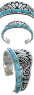Southwest Turquoise Jewelry Water Wave Silver Cuff Bracelet MX27279