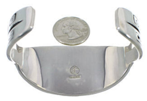 Turquoise Water Wave Genuine Sterling Silver Cuff Bracelet EX27577