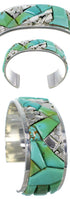Southwest Sterling Silver Turquoise Inlay Bracelet CW64853