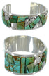 Genuine Sterling Silver Turquoise Inlay Cuff Bracelet CW64884