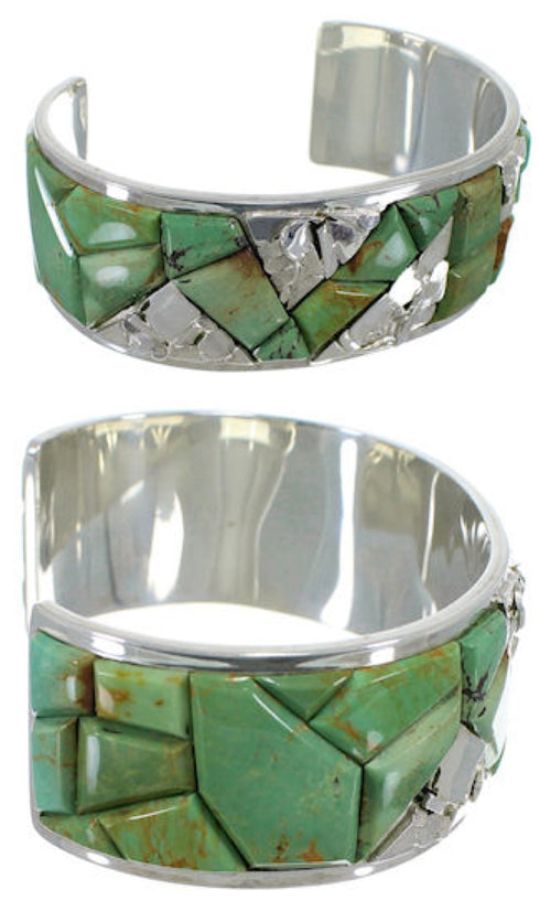 Turquoise Inlay Genuine Sterling Silver Bracelet CW64888