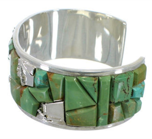 Turquoise Inlay Genuine Sterling Silver Bracelet CW64888
