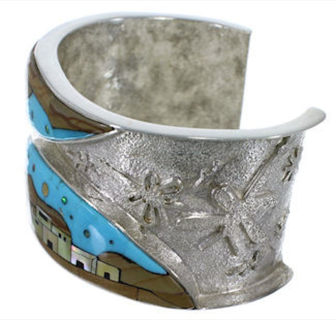 Multicolor Dragonfly Native American Design Cuff Bracelet MX28041