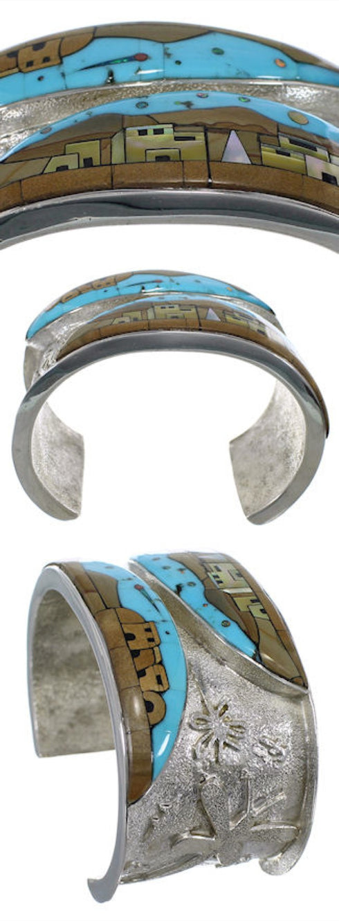 Multicolor Dragonfly Native American Design Cuff Bracelet MX28041