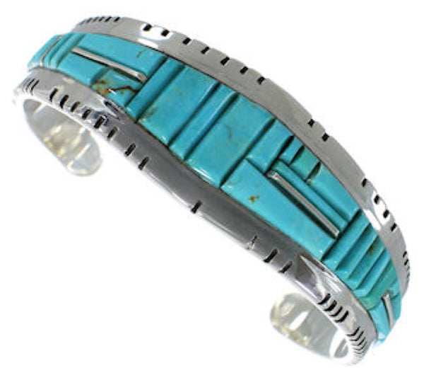 Sterling Silver Turquoise Southwest Jewelry Cuff Bracelet EX27399