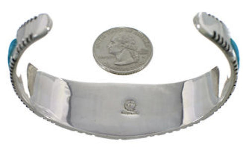 Sterling Silver Southwest Turquoise Inlay Cuff Bracelet EX27401