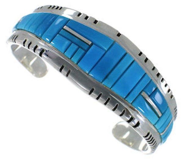 Turquoise Southwestern Sterling Silver Jewelry Cuff Bracelet EX27405