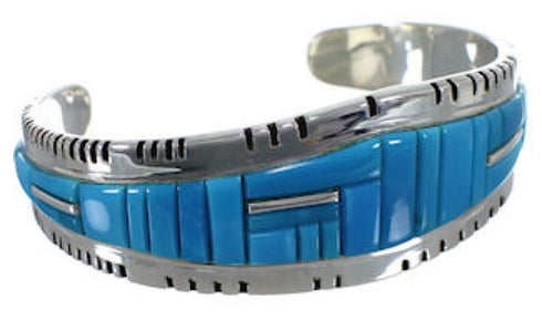 Southwestern Turquoise Sterling Silver Cuff Bracelet Jewelry EX27407