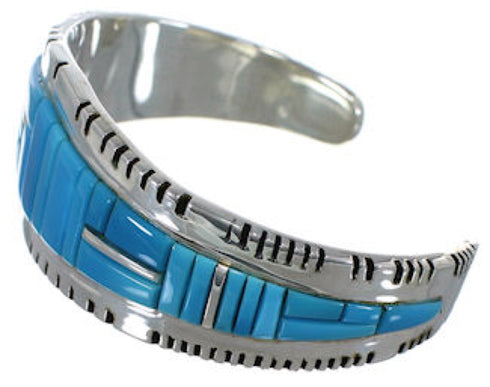 Turquoise Southwestern Sterling Silver Jewelry Cuff Bracelet EX27405