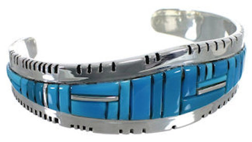 Sterling Silver Southwestern Jewelry Turquoise Cuff Bracelet EX27412