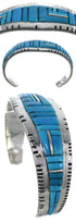 Sterling Silver Southwestern Jewelry Turquoise Cuff Bracelet EX27412