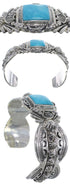 Southwest Sterling Silver Turquoise Jewelry Bracelet FX27470