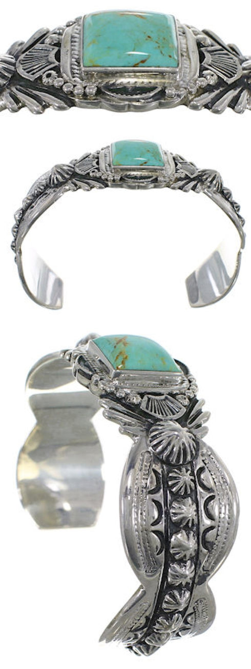 Southwest Sterling Silver Turquoise Cuff Bracelet FX27475