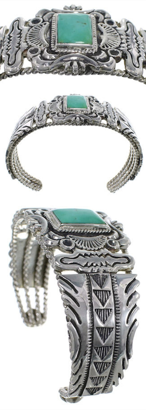 Genuine Sterling Silver Jewelry Turquoise Southwest Bracelet FX27507