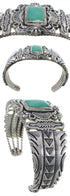 Genuine Sterling Silver Jewelry Turquoise Southwest Bracelet FX27507