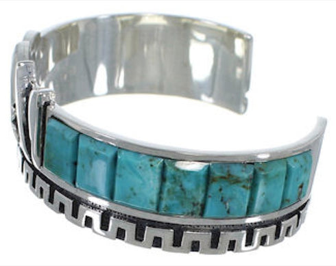Sterling Silver And Turquoise Inlay Cuff Bracelet BW66328