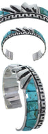 Sterling Silver And Turquoise Inlay Cuff Bracelet BW66328