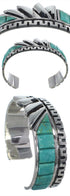 Southwest Turquoise Silver Inlay Cuff Bracelet BW66373