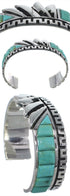 Turquoise Sterling Silver Inlay Southwest Cuff Bracelet BW66386