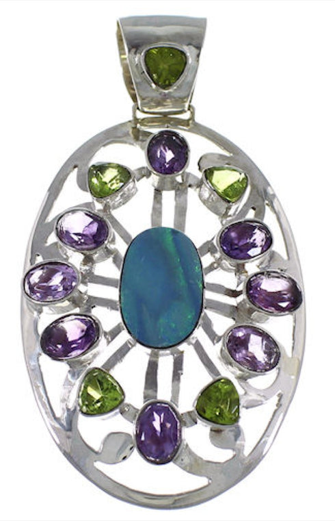 Gem Stone Pendant Southwest Multicolor Jewelry GS61265