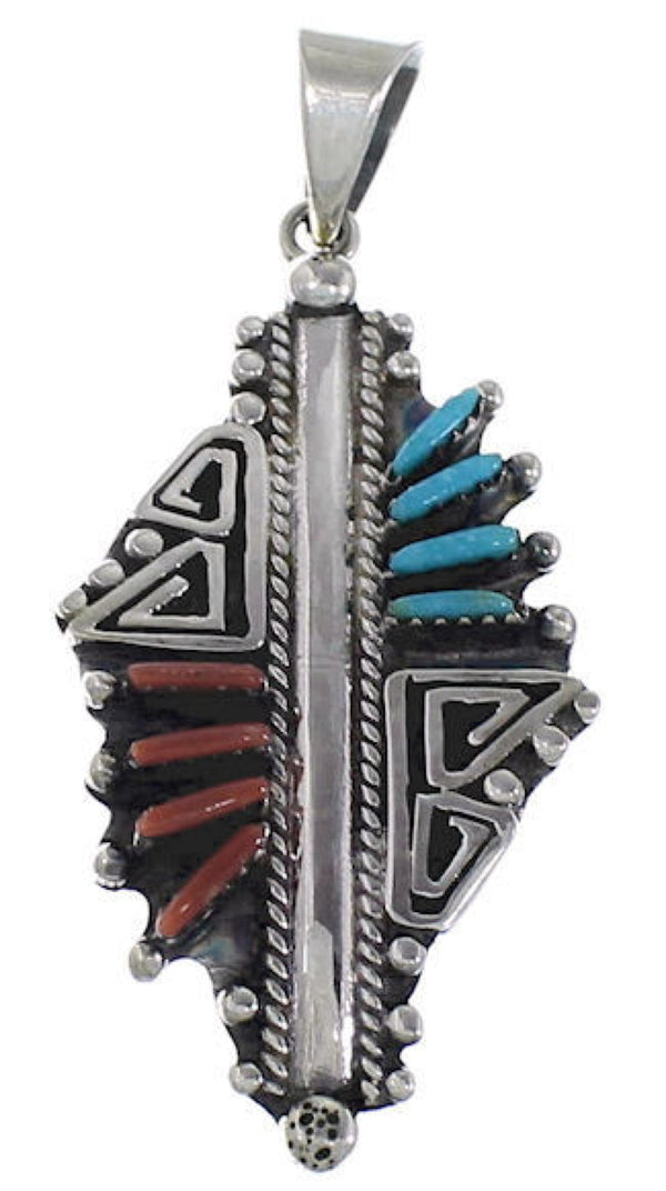 Coral Turquoise Overlay Sterling Silver Pendant GS58414