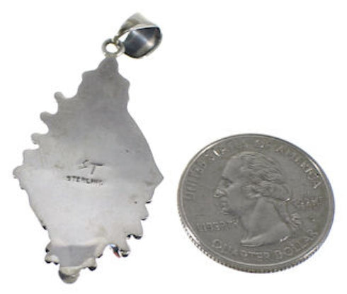 Coral Turquoise Overlay Sterling Silver Pendant GS58414