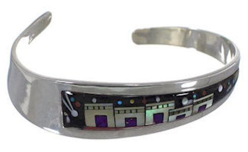 Silver Multicolor Jewelry Native American Design Cuff Bracelet YS67352