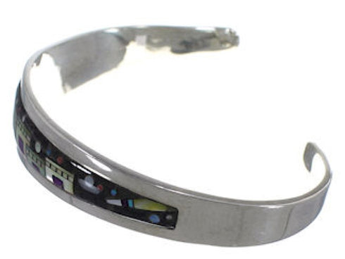 Silver Multicolor Jewelry Native American Design Cuff Bracelet YS67352
