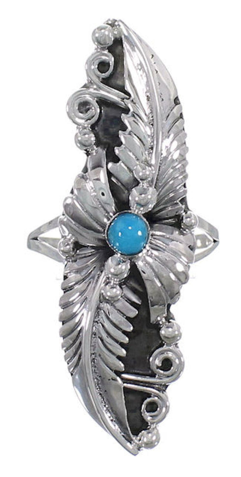 Turquoise Southwest Sterling Silver Ring Size 6-3/4 YX81507