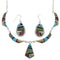Southwest Multicolor Link Necklace Earrings Set GS75441