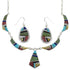 Southwest Multicolor Link Necklace Earrings Set GS75441