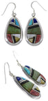 Southwest Multicolor Link Necklace Earrings Set GS75441