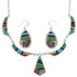 Sterling Silver Southwest Multicolor Link Necklace Set GS75443
