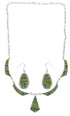 Sterling Silver Turquoise Link Necklace Earrings Jewelry Set GS75405