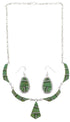 Southwest Silver Turquoise Link Necklace And Earrings Set GS75409