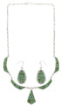 Southwestern Link Necklace And Earrings Turquoise Set GS75425