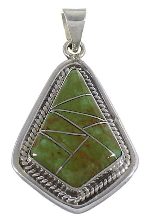 Sterling Silver And Turquoise Southwestern Jewelry Pendant EX29593