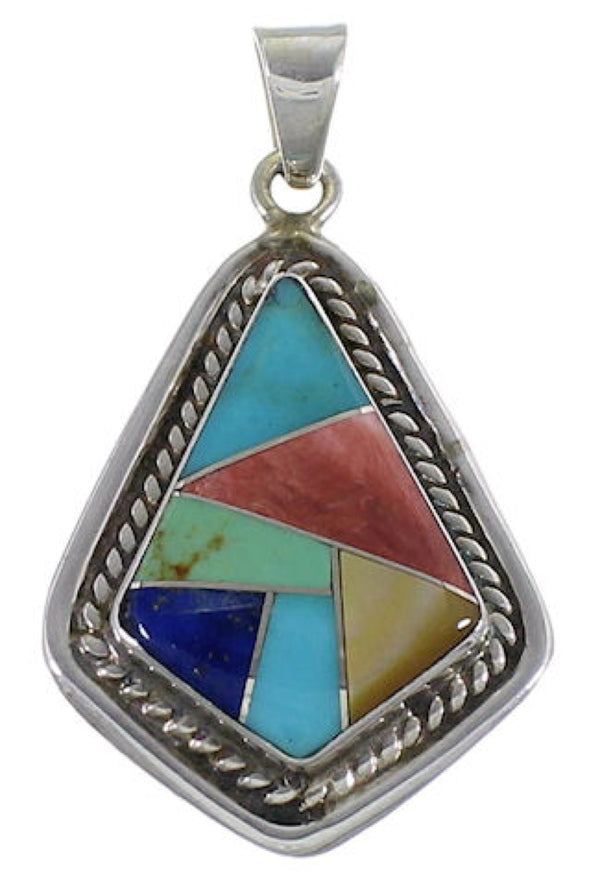 Genuine Sterling Silver And Multicolor Slide Pendant EX29612