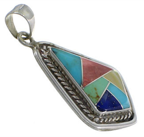 Genuine Sterling Silver And Multicolor Slide Pendant EX29612