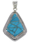 Sterling Silver And Turquoise Inlay Slide Pendant EX29590