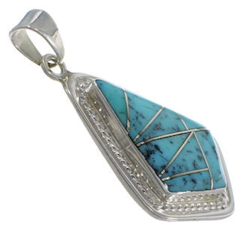 Silver Southwestern Jewelry Turquoise Pendant EX29588