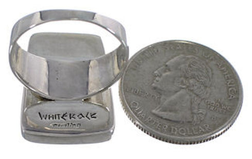 Tiger Eye Multicolor Sterling Silver Whiterock Ring Size 9-1/2 AS46061