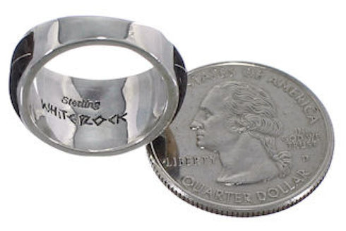 Multicolor Sterling Silver Jewelry Whiterock Ring Size 5-3/4 RS34685