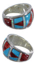 Sterling Silver Multicolor Inlay WhiteRock Ring Size 6-1/2 RS34594