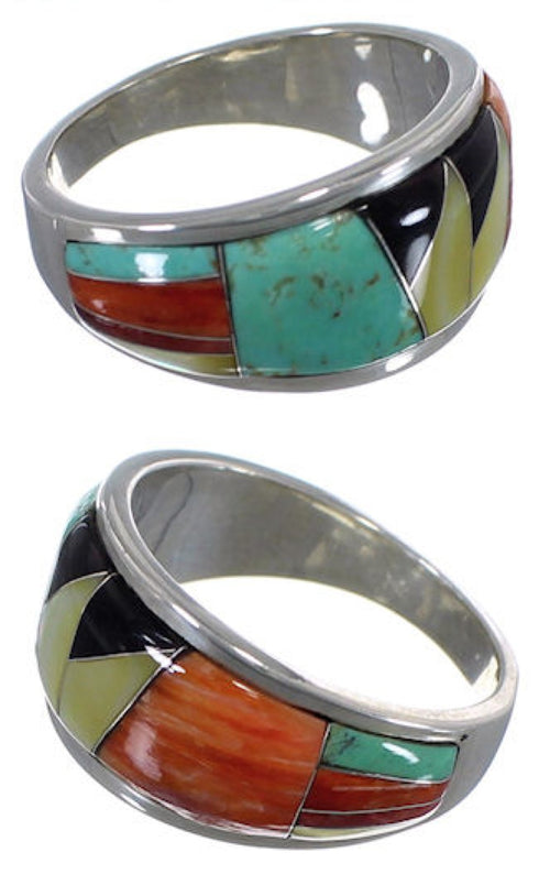 Sterling Silver Jewelry Multicolor WhiteRock Ring Size 6-1/2 RS34598
